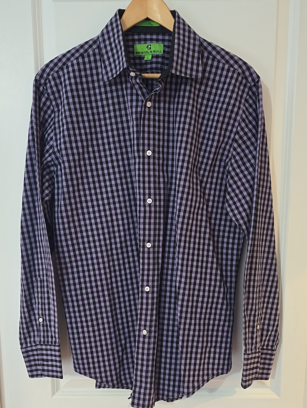Bristol & Bull Purple Gingham Dress Shirt